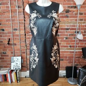 Macy's Faux Leather Embroidered Dress